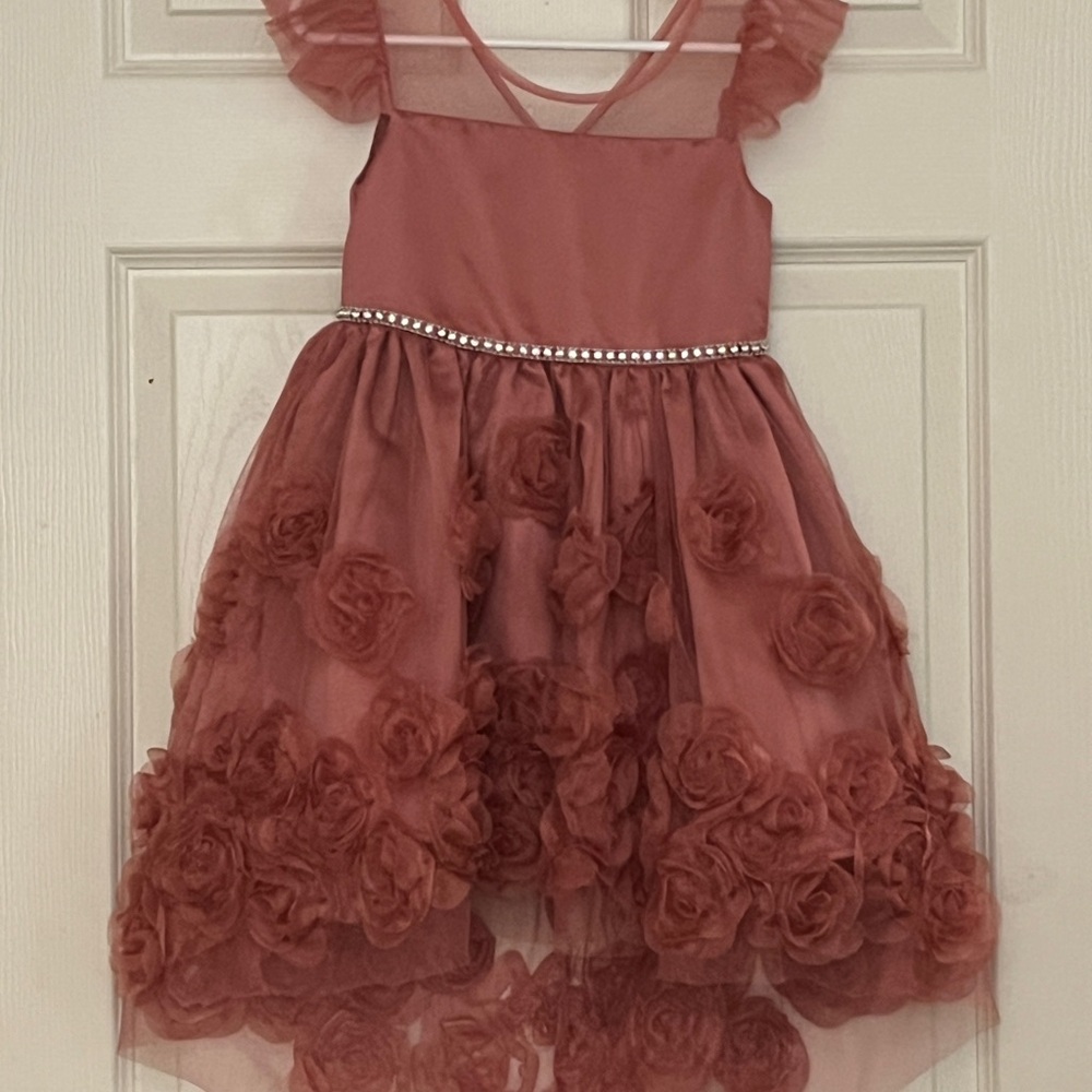 Nannette Rose Kids Dress with Rhinestone Accent